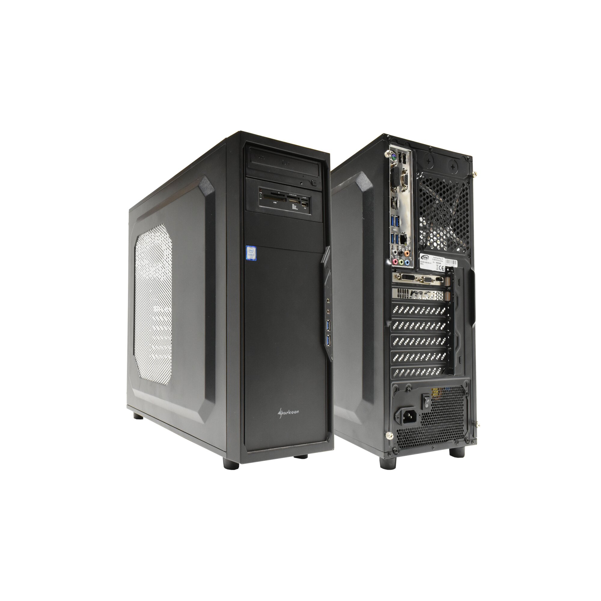 ONE Tower PC GA-B150M-D3H Motherboard i7-6700 CPU 16GB PC4 RAM 500GB SSD  GeForce GT 730 DVD-RW Win 10 Pro