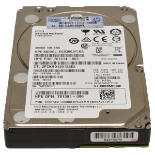 HP 300GB 2.5" 6G 15K SAS HDD Festplatte 652625-002 507129-020