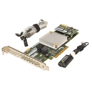 Adaptec ASR-8405 Raid Controller 12Gb/s PCIe x8 1GB mit BBU + 4x SATA/SAS Kabel