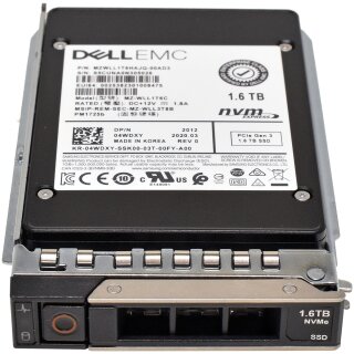 Dell EMC Samsung 1.6TB 04WDXY MZ-WLL1T6C 2.5“ PCIe NVMe 3.0 x4 SSD for Dell R640 R740 R740xd