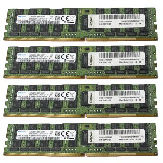 256GB Lenovo Samsung 4x 64GB PC4- 2400T RAM M386A8K40BMB-CRC 46W0843 00NV207