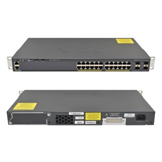 Cisco WS-C2960X-24TS-L 24-Port Gigabit Ethernet Switch + 4 SFP Ports + Rack Ears