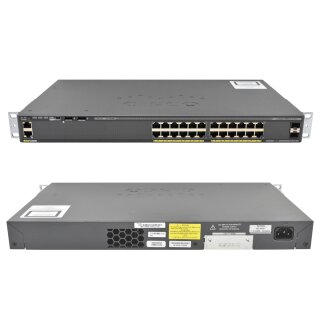 Cisco WS-C2960X-24TS-LL 24-Port Gigabit Ethernet Switch 2x 1G SFP +Rack Ears