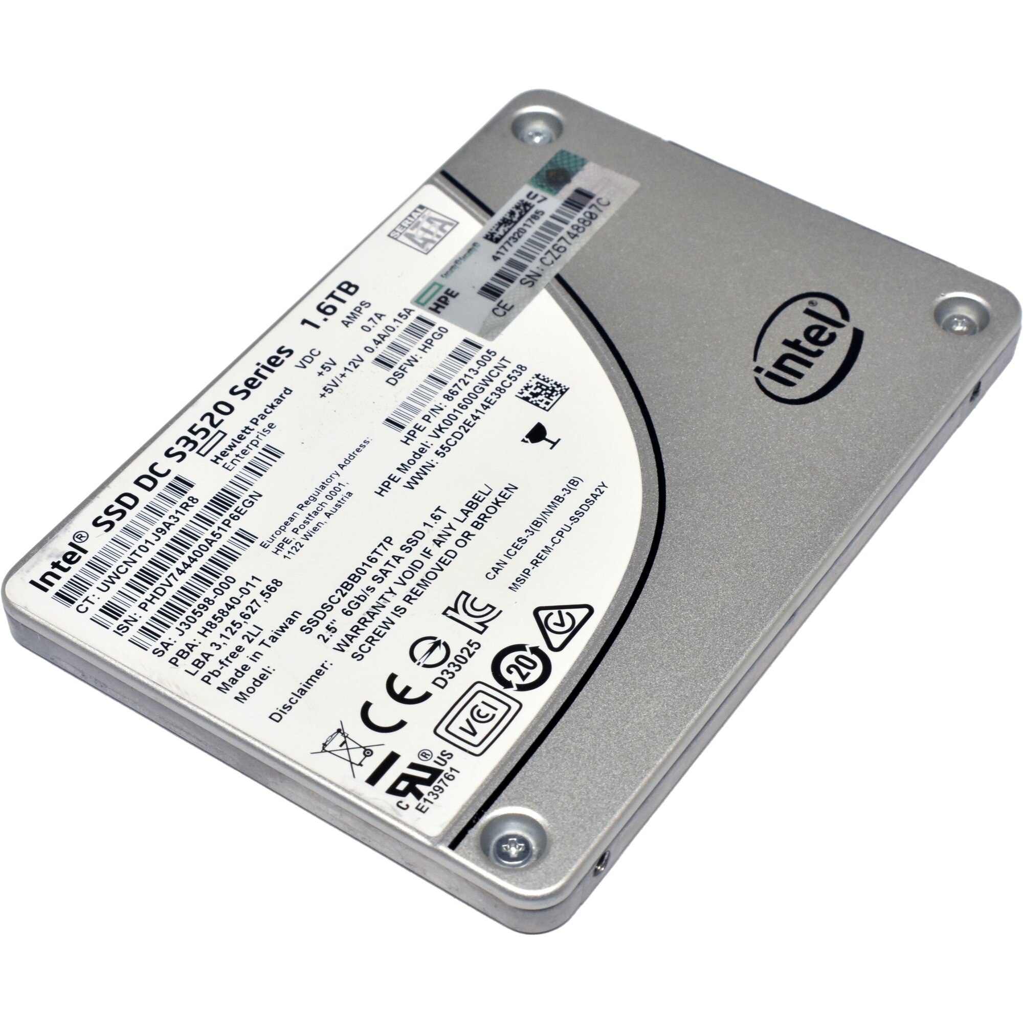 Intel SSD DC S3520 1.6TB内蔵型SSD