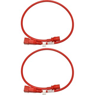 2x Panduit Netzkabel C20 C13 Power Kabel Rot 0,9m 16A 250V Verlängerung NPCC02X