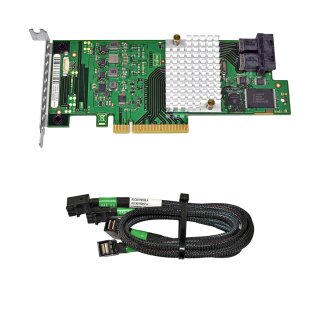 Fujitsu RAID Controller D3327-A12 GS3 A3C40176030 PCIe x8 8-Port 2x 12G  Mini SAS HD SFF-8643 2x SAS Cable