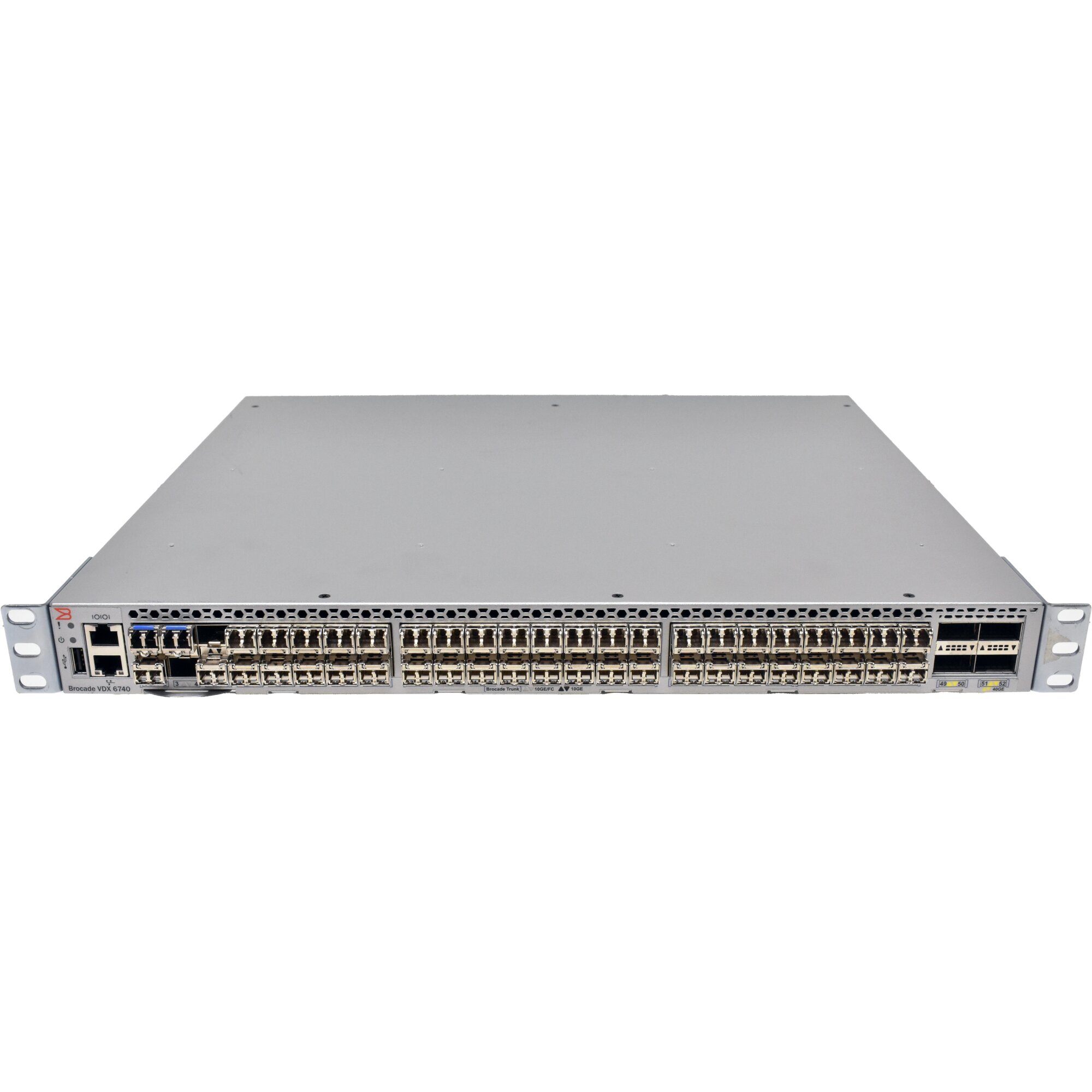 Brocade VDX 6740 BR-VDX6740-48-F 48-Port 10G SFP+ Ethernet Switch 4x 40G  QSFP+ 46 Mini GBICs +Licenses