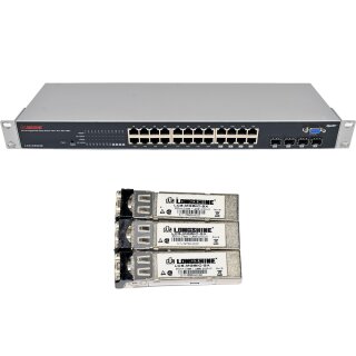 Longshine LCS-GS9428 24-Port RJ-45 GE Switch 4x SFP +3 Mini GBICs