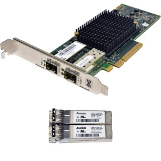 Fujitsu A3C40195667 Emulex LPE31002-M6 Dual-Port 16G FC SFP+ PCIe x8 Server Adapter +Mini GBICs FP