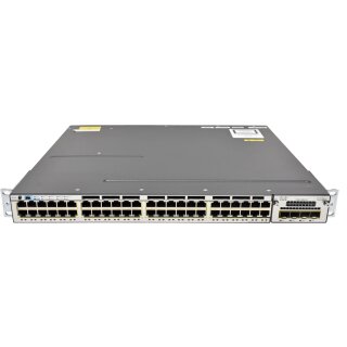 Cisco Catalyst WS-C3750X-48P-E 48-Port stackable PoE+ GE Switch + Network Module C3KX-NM-1G 2x PSU