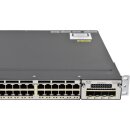 Cisco Catalyst WS-C3750X-48P-E 48-Port stackable PoE+ GE Switch + Network Module C3KX-NM-1G 2x PSU