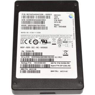 NetApp Samsung 400GB MZ-IWS480B MZIWS400HCGM-000G3 2.5" 12G SAS SSD X438A-R6