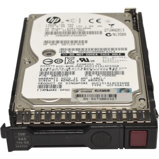 HP 146GB 2.5" 6G 10K SAS HDD Festplatte EH0146FARWD 518216-002 mit Rahmen