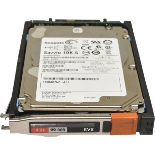 EMC Seagate 600GB 2.5" 10K 6G SAS HDD Festplatte ST9600205SS 9TG066-031 mit EMC Rahmen