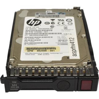 HP 300GB 2.5" 6G 10K SAS HDD Festplatte EG0300FBLSE 619286-001 mit Rahmen