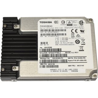 NetApp Toshiba 400GB 2.5" 12G SAS SSD PX04SVB040 SDFAE03NHA01 X438A-R6