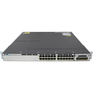 Cisco Catalyst WS-C3750X-24P-S 24-Port Stackable PoE GE Switch + Network Module C3KX-NM-1G 2x PSU