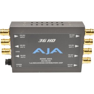 AJA 3GDA 1x6 3G/HD/SD Reclocking Distribution Amplifier Video System