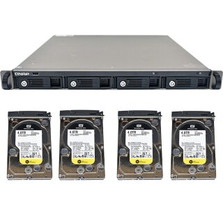 QNAP TS-469U-RP 4-Bay NAS Server Intel Atom Dual-Core 2.13 GHz 1 GB DDR3 RAM 4x 4TB 3.5 HDD