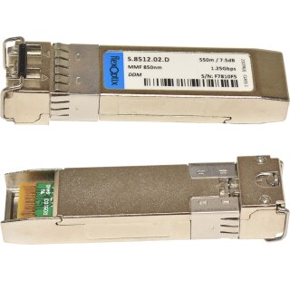 FlexOptix GBIC S.8512.02.D 1.25Gbps SFP MMF 850nm 550m / 7.5dB Transceiver