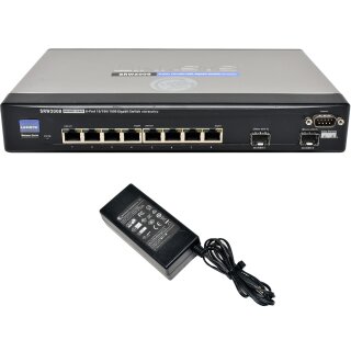 Linksys SRW2008 8-Port RJ-45 GE Switch 2x 1G SFP Combo +PSU