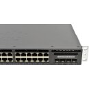 Cisco Catalyst WS-C3650-24TD-S 24-Port RJ-45 GE Switch 2x 10G SFP+ 2x 1G SFP +Rack Ears 2x PSU