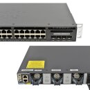 Cisco Catalyst WS-C3650-24TD-S 24-Port RJ-45 GE Switch 2x 10G SFP+ 2x 1G SFP +Rack Ears 2x PSU