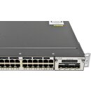 Cisco Catalyst WS-C3750X-24P-S 24-Port Stackable PoE GE Switch +Network Module C3KX-NM-10G 2x PSU 1100W