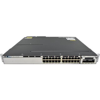 Cisco Catalyst WS-C3750X-24P-S 24-Port Stackable PoE GE Switch +Network Module C3KX-NM-10G 2x PSU 715W