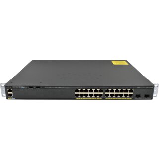 Cisco WS-C2960X-24PD-L 24-Port PoE+ RJ-45 GE Switch 2x 10G SFP+ Rack Ears + C2960X-STACK