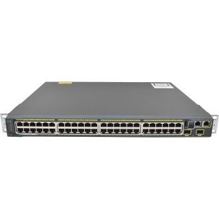 Cisco WS-C2960S-48FPD-L 48-Port PoE+ RJ-45 GE 2-Port SFP+ 10G Rack Ears