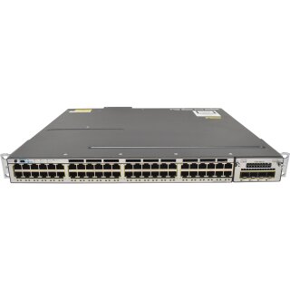 Cisco WS-C3750X-48T-S 48-Port RJ-45 GE Switch 1x PSU + C3KX-NM-1G Rack Ears