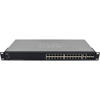 Cisco SG350-28 SG350-28-K9 26-Port RJ-45 GE Switch 4x SFP +Rack Ears