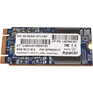 HP Apacer 8GB MLC M.2 SATA 6Gb/s Solid State Drive Card 8C.5ADG1.ZT1J1BT L60399-001