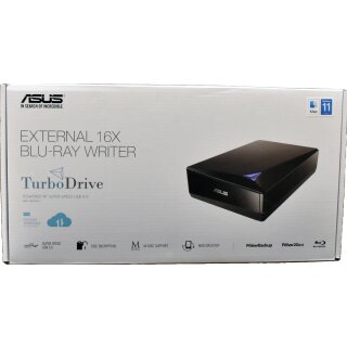 ASUS BW-16D1x-U External 16x Blu-Ray Writer TurboDrive USB 3.2 DVD CD OVP NEU!