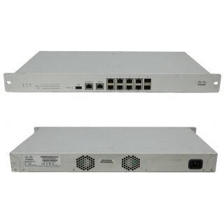 Cisco Firewall 600-30010 R Firewall Meraki MX100-HW Cloud 8Ports 1000Mbits 2Ports SFP Managed Rails